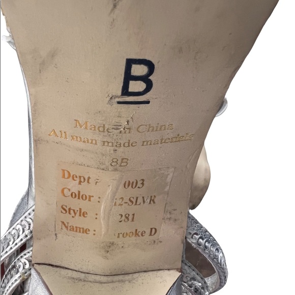 Bakers, silver, sequins, open toed, high heels. Woman’s 8 - Picture 6 of 6